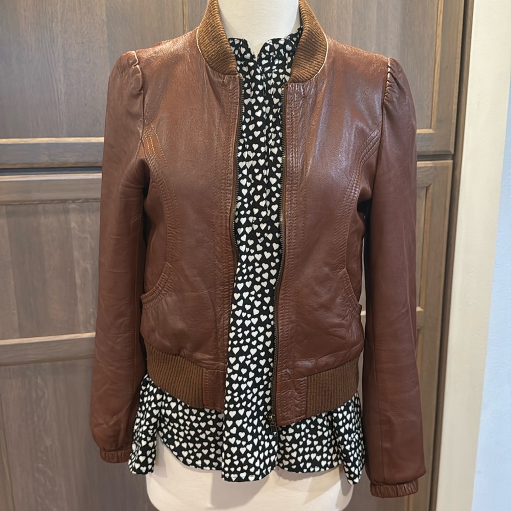 Candela NYC lamb leather bomber jacket